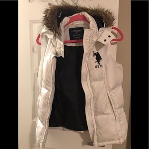 U.S. Polo Assn. White Puff Vest